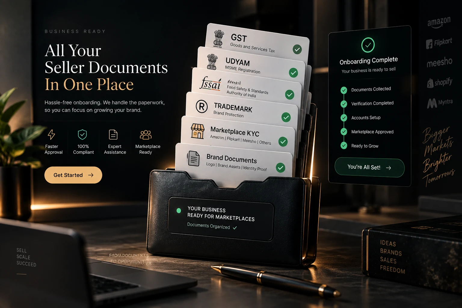 GST, Udyam, FSSAI and trademark document presentation